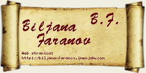 Biljana Faranov vizit kartica